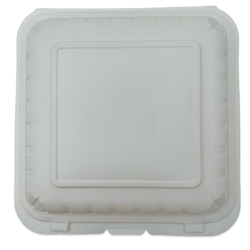 8X8 1-Comp White Hinged Container P88W